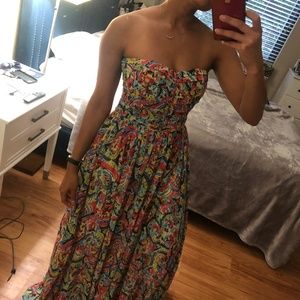 Silk Chiffon Maxi Dress Straples